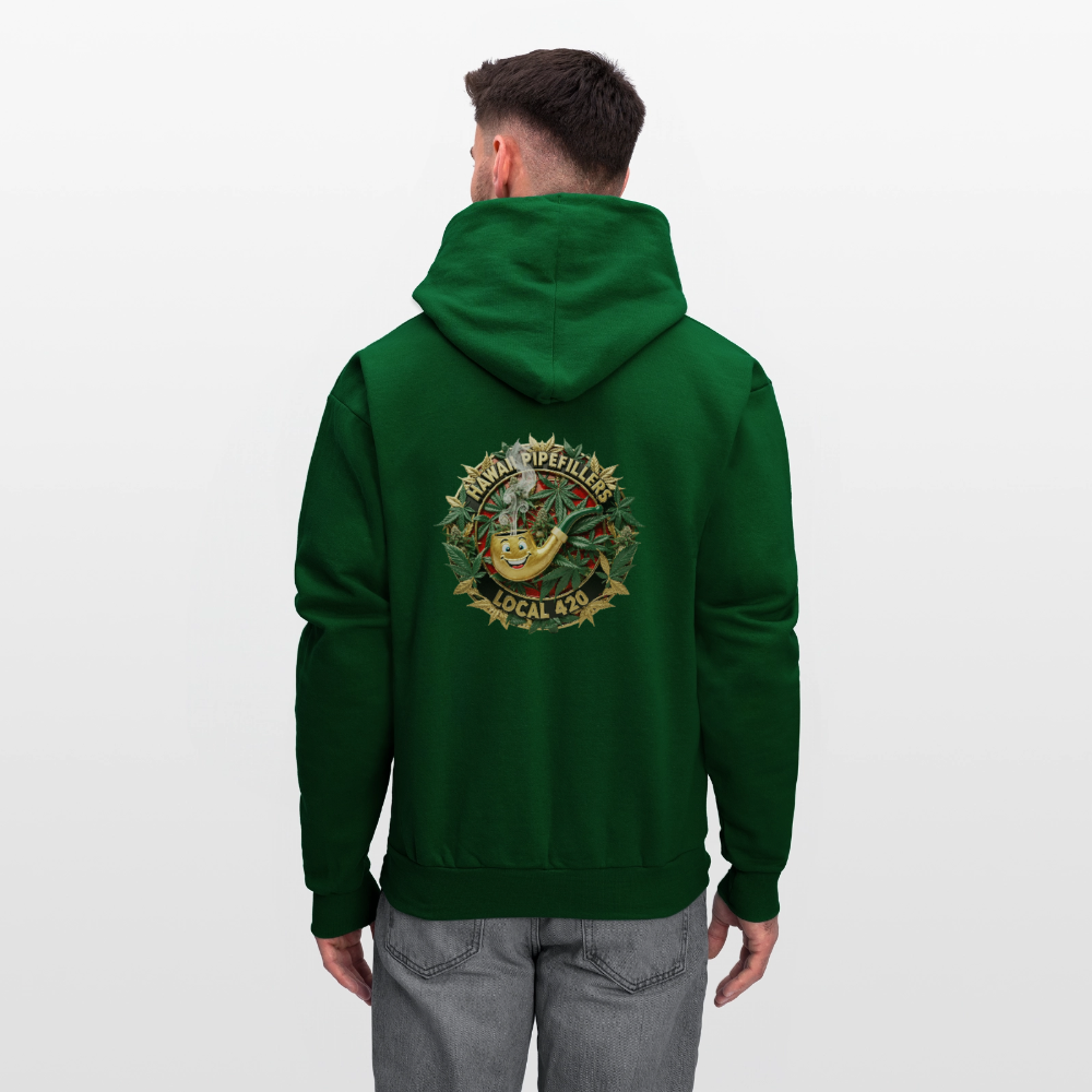 HAWAII PIPEFILLERS LOCAL 420 F/B DESIGN Men's Hoodie - forest green