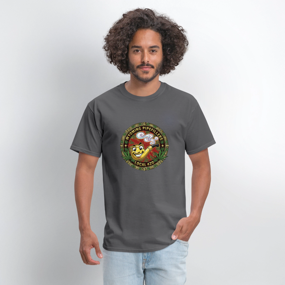 WYOMING PIPEFILLERS LOCAL 420 Men's T-Shirt - charcoal