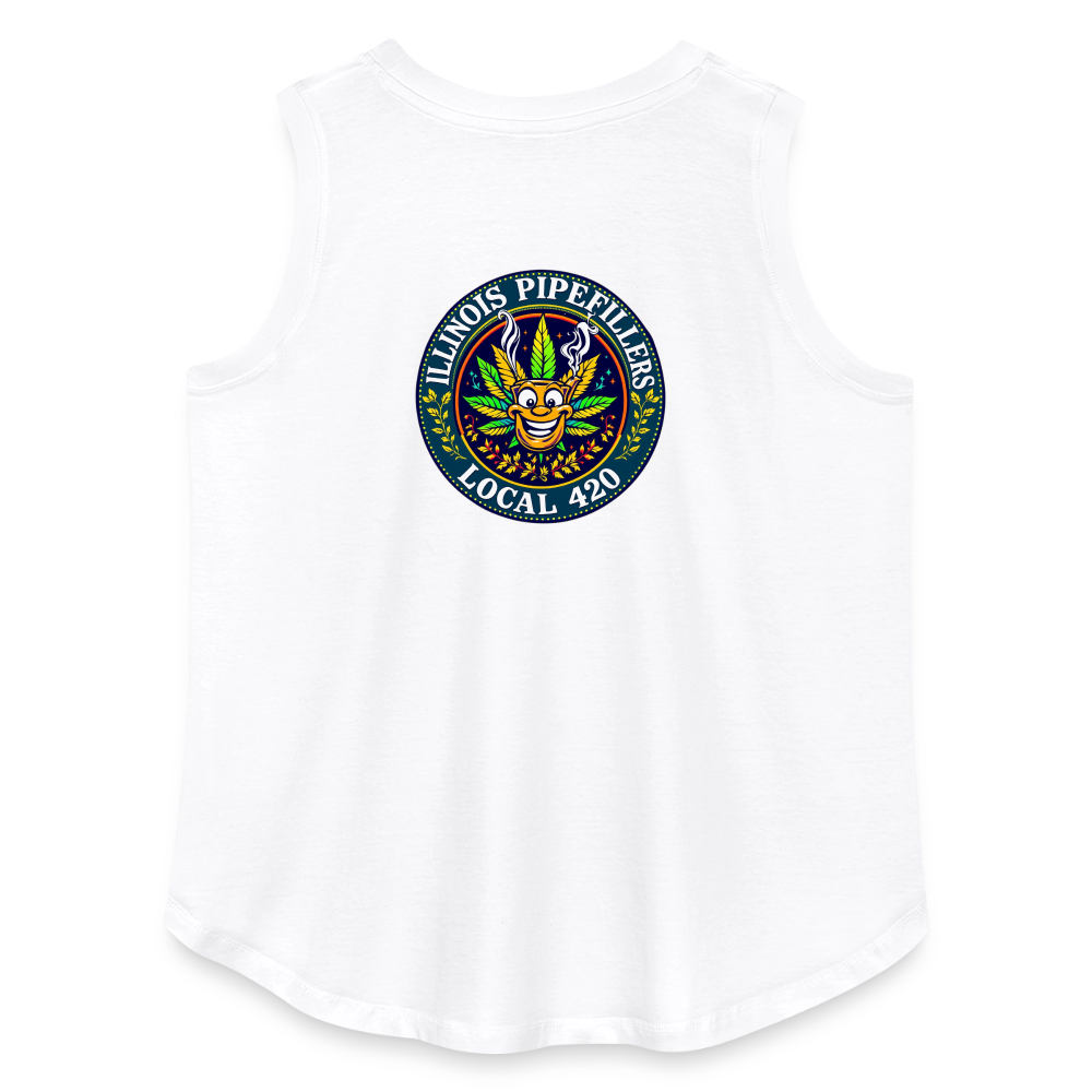 ILLINOIS PIPEFILLERS LOCAL 420 F/B DESIGN Women's Curvy Relaxed Tank Top - white