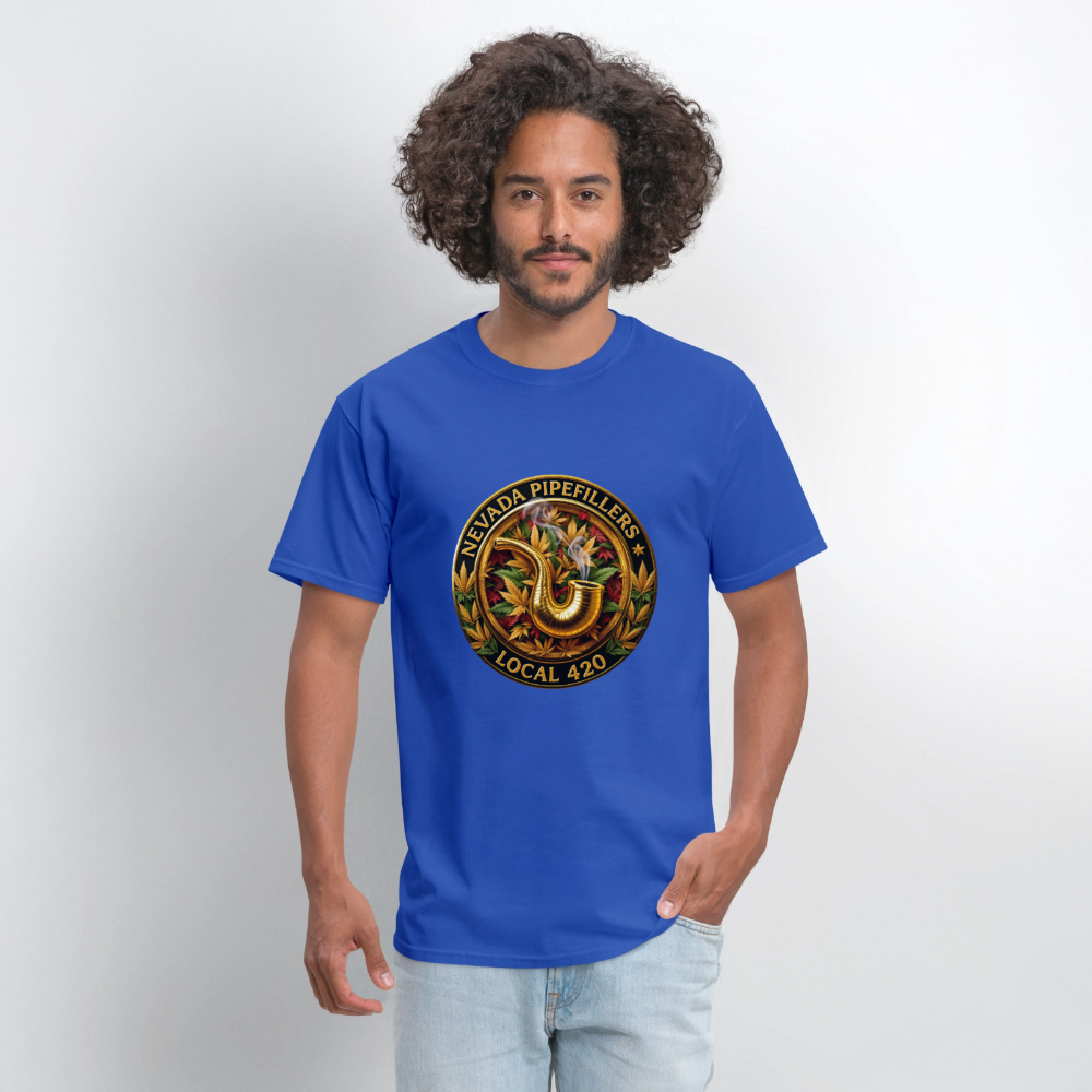 NEVADA PIPEFILLERS LOCAL 420  Men's T-Shirt - royal blue
