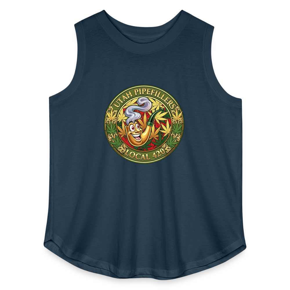 UTAH PIPEFILLERS LOCAL 420 F/B DESIGN Women's Curvy Relaxed Tank Top - denim