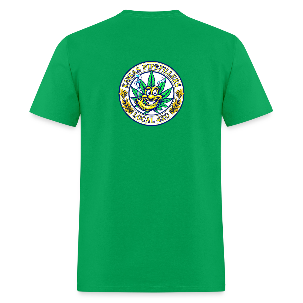 KANSAS PIPEFILLERS LOCAL 420 F/B DESIGNS Men's T-Shirt - bright green
