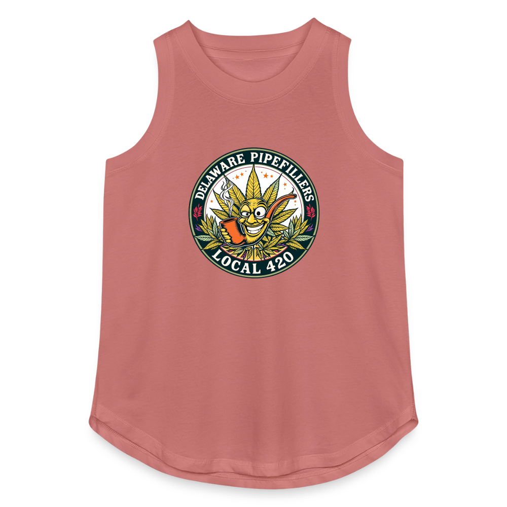 DELAWARE PIPEFILLERS LOCAL 420 Women's Relaxed Tank Top - mauve