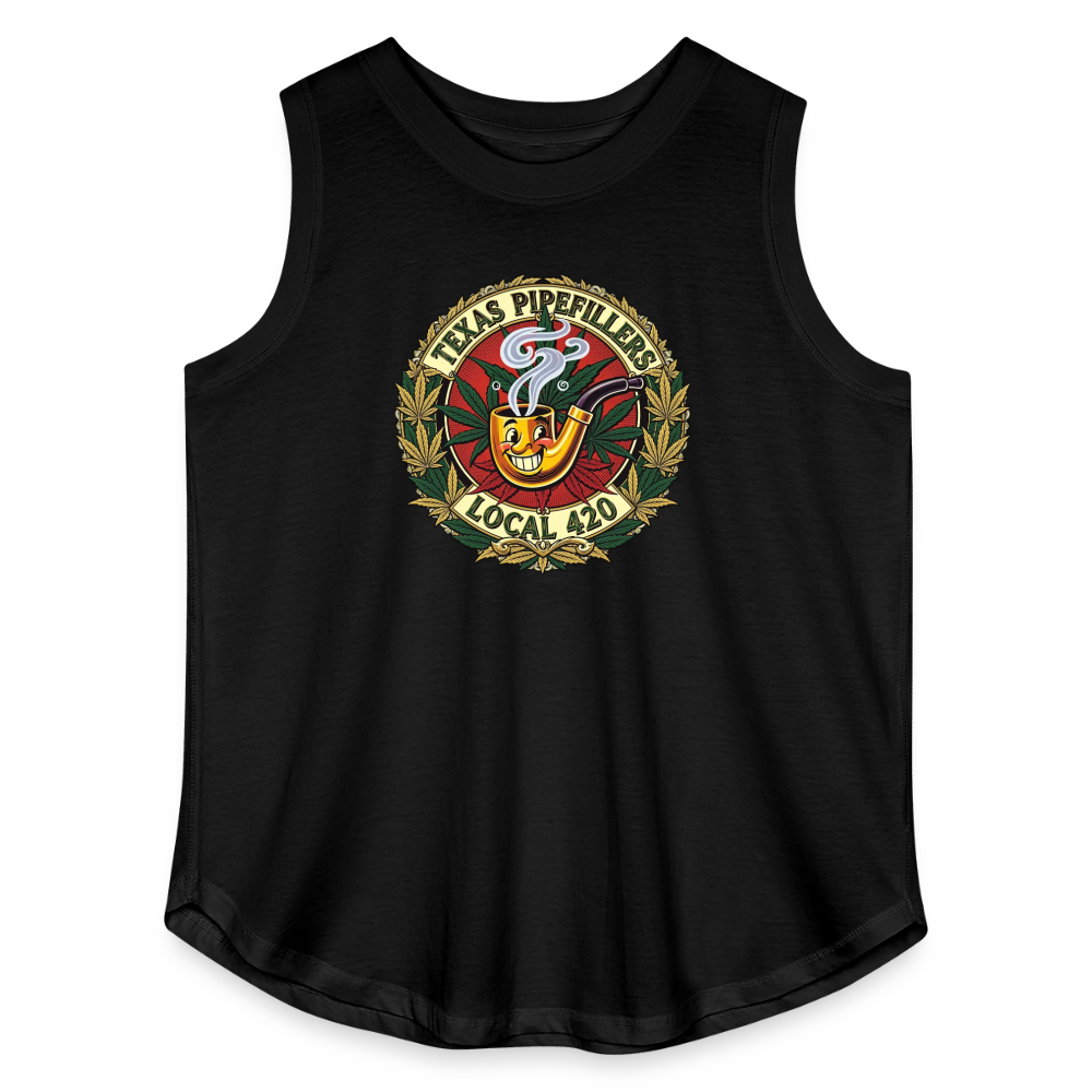 TEXAS PIPEFILLERS LOCAL 420 F.B DESIGN Women's Curvy Relaxed Tank Top - black