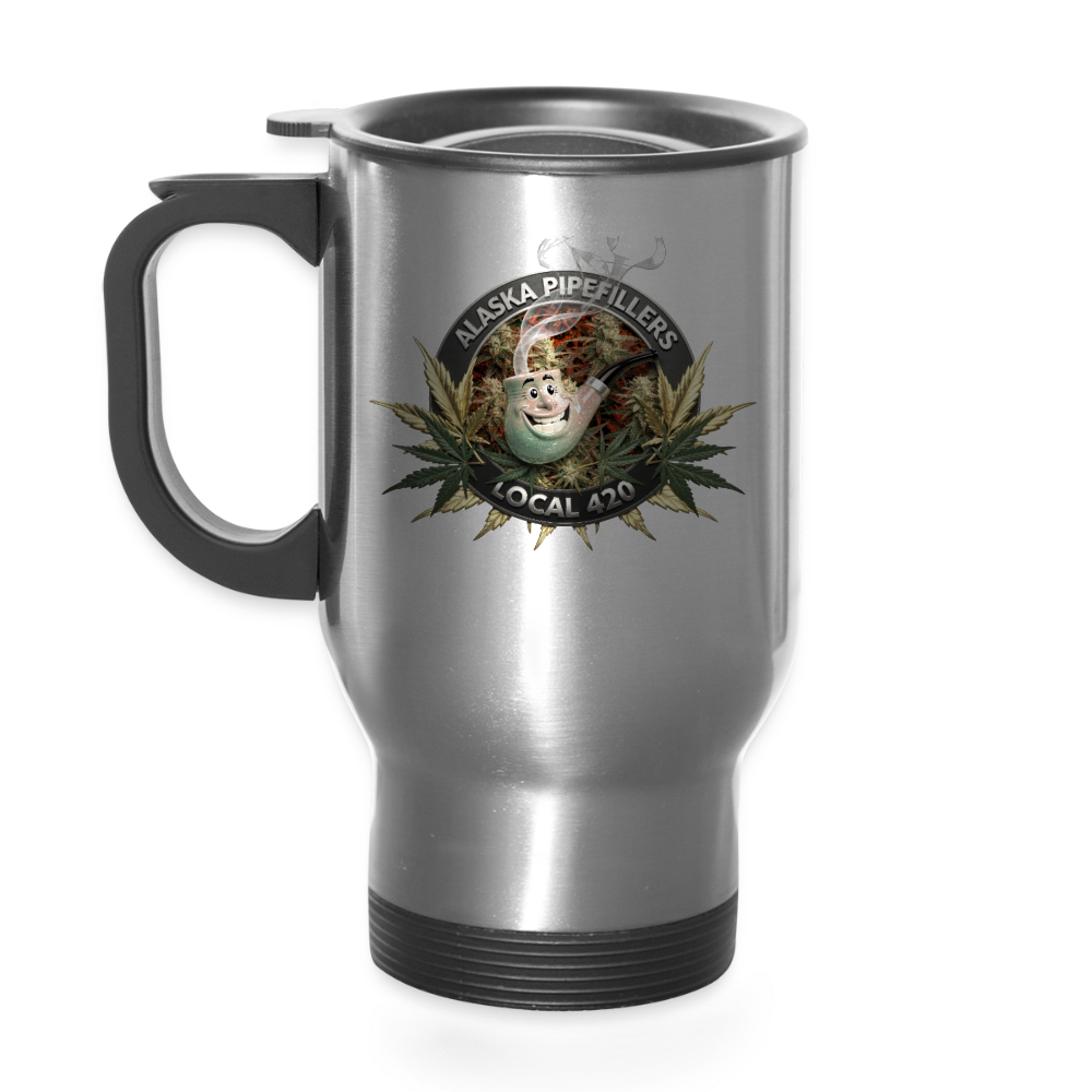 ALASKA  PIPEFILLERS LOCAL 420 14oz Stainless Steel Travel Mug - silver