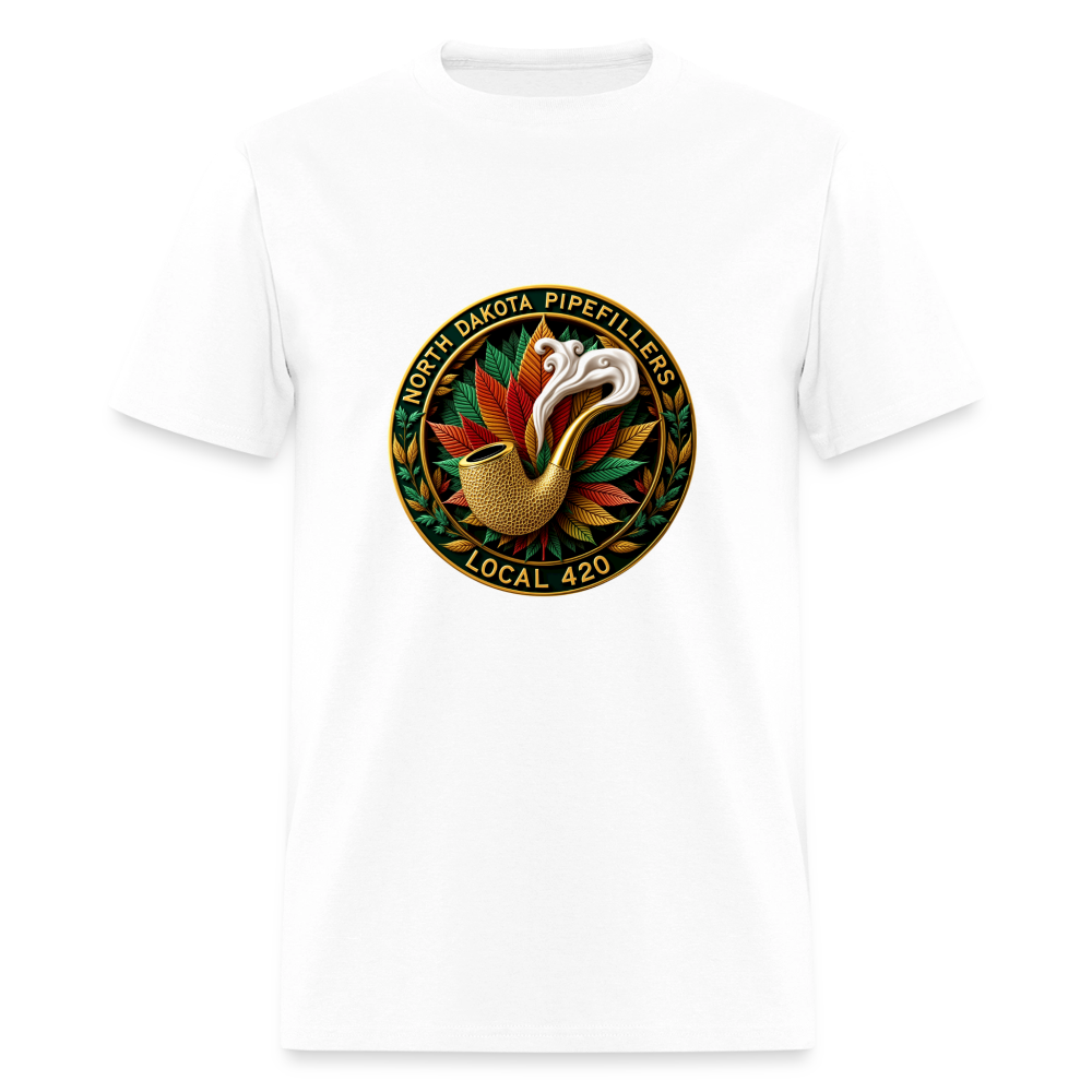NORTH DAKOTA PIPEFILLERS LOCAL 420 F/B DESIGNS Men's T-Shirt - white