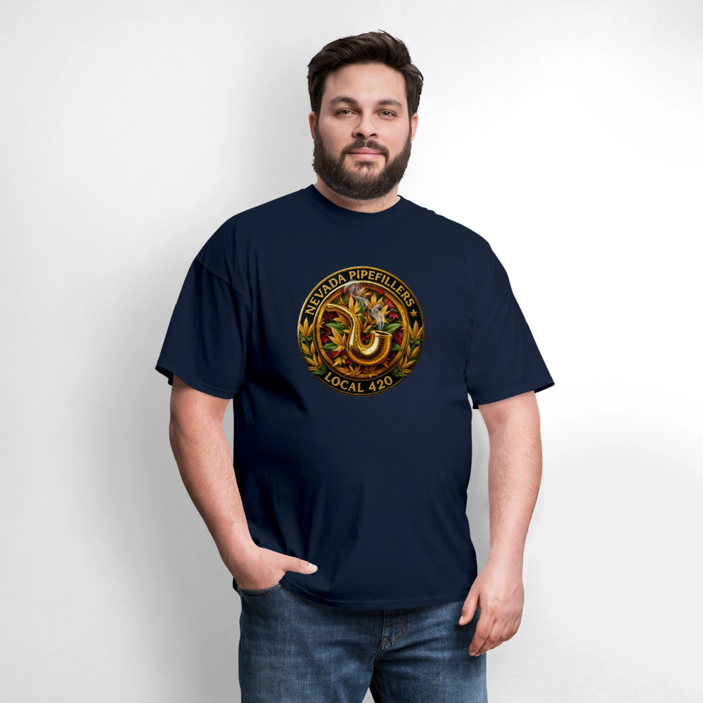 NEVADA PIPEFILLERS LOCAL 420 F/B DESIGN Men's T-Shirt - navy