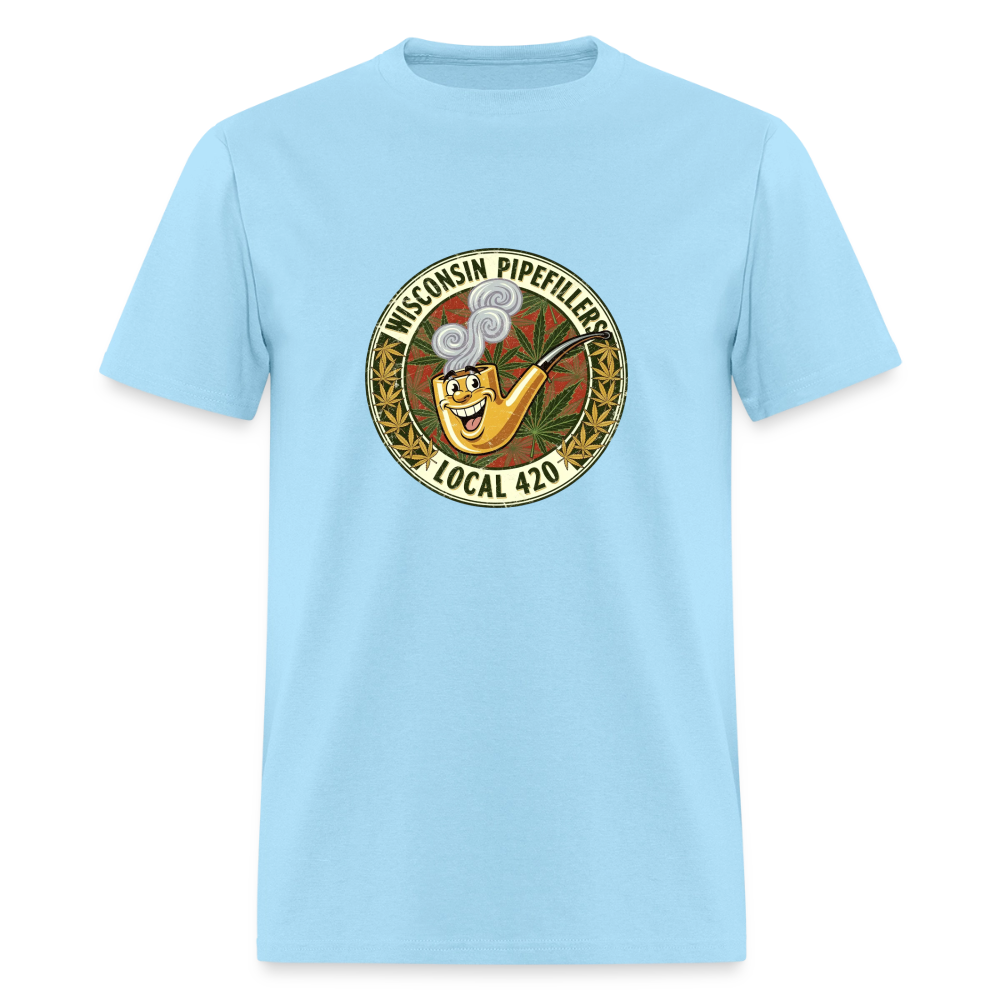 WISCONSIN PIPEFILLERS LOCL 420 Men's T-Shirt - powder blue