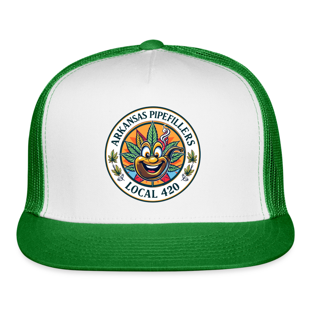 ARKANSAS PIPEFILLERS LOCAL 420 Trucker Hat - white/kelly green