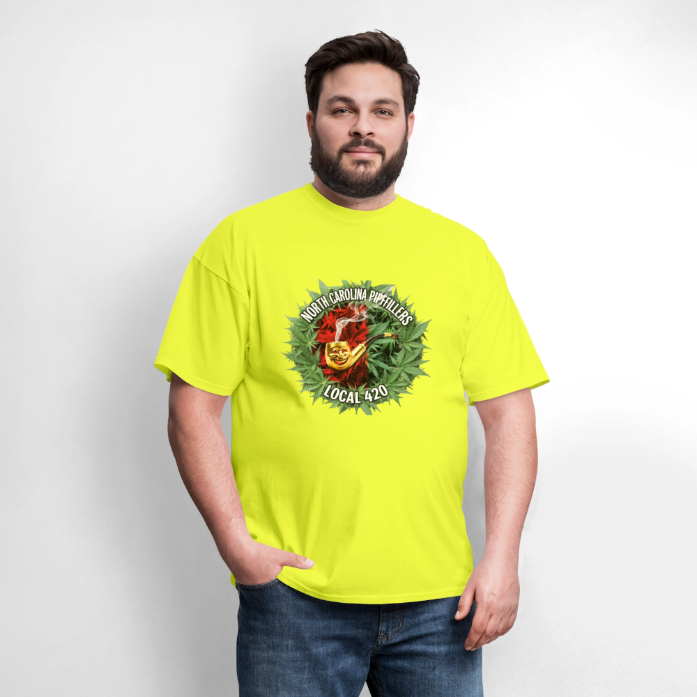 NORTH CAROLINA PIPEFILLERS LOCAL 420 Men's T-Shirt - safety green