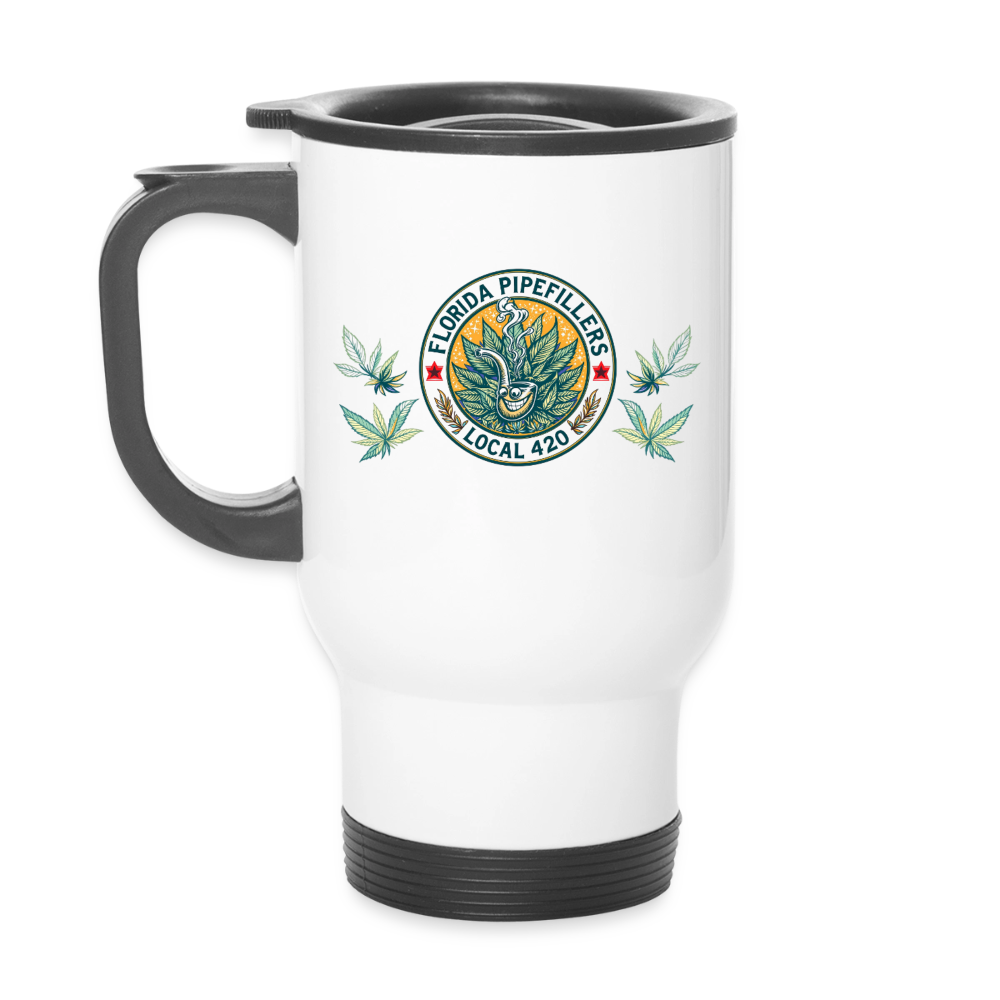 FLORIDA PIPEFILLERS LOCAL 420 14oz Stainless Steel Travel Mug - white
