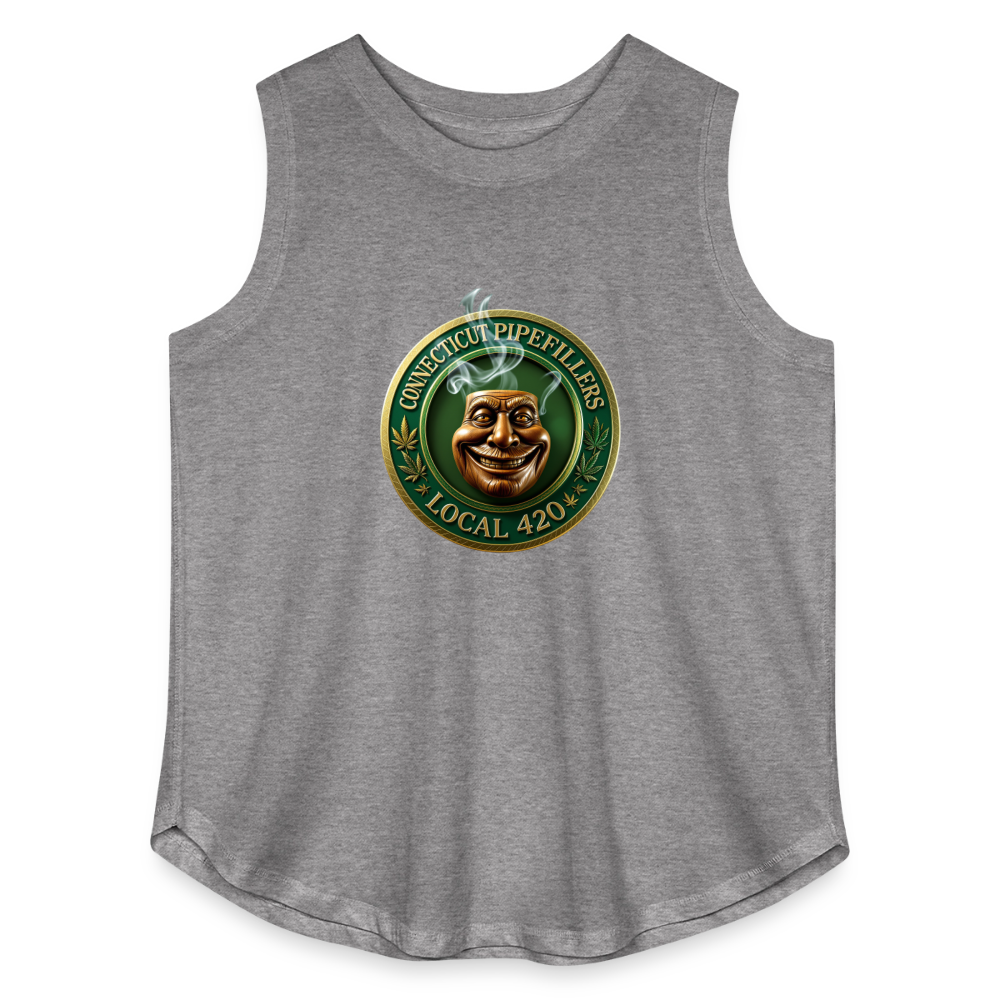 CONNECTICUT PIPEFILLERS LOCAL 420 Women's Curvy Relaxed Tank Top - granite heather 