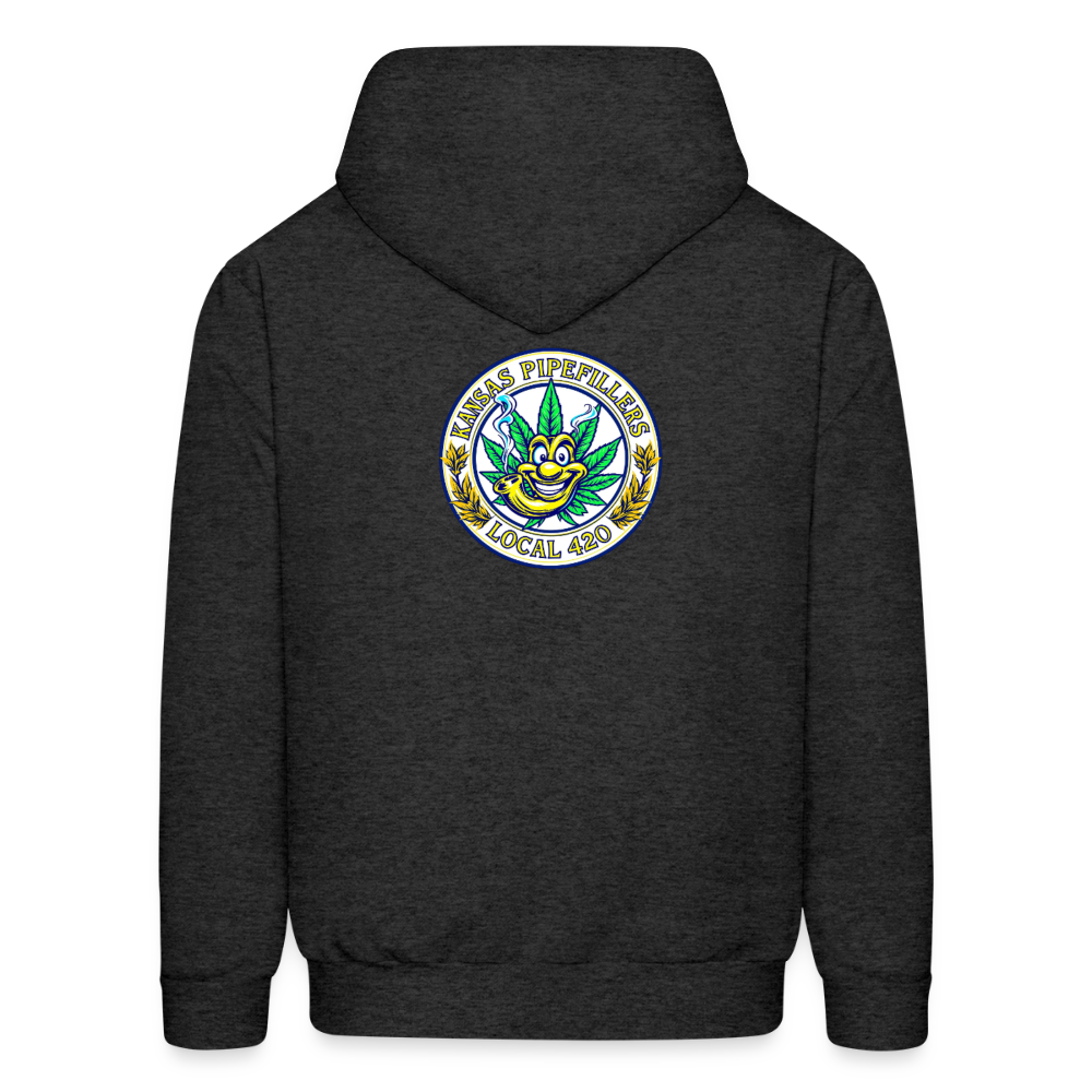 KANSAS PIPEFILLERS LOCAL 420 F/B DESIGNS  Men's Hoodie - charcoal grey