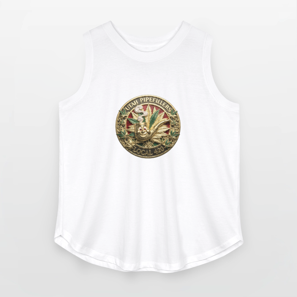 UTAH PIPEFILLERS LOCAL 420 F/B DESIGN Women's Curvy Relaxed Tank Top - white