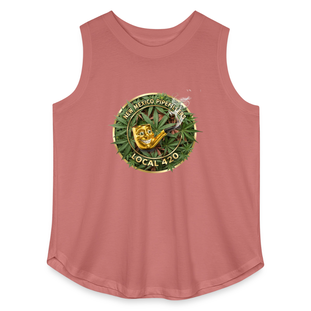 NEW MEXICO PIPEFILLERS LOCAL 420 Women's Curvy Relaxed Tank Top - mauve