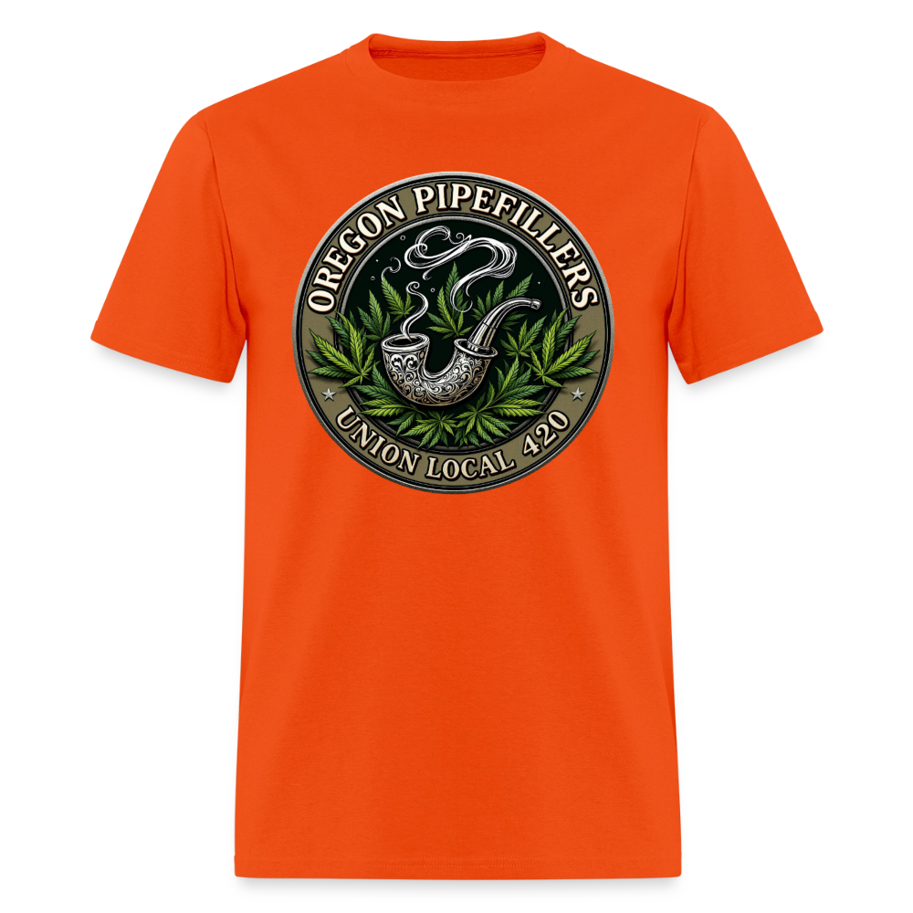 OREGON PIPEFILLERS LOCAL 420 2 EMBLEM Men's T-Shirt - orange