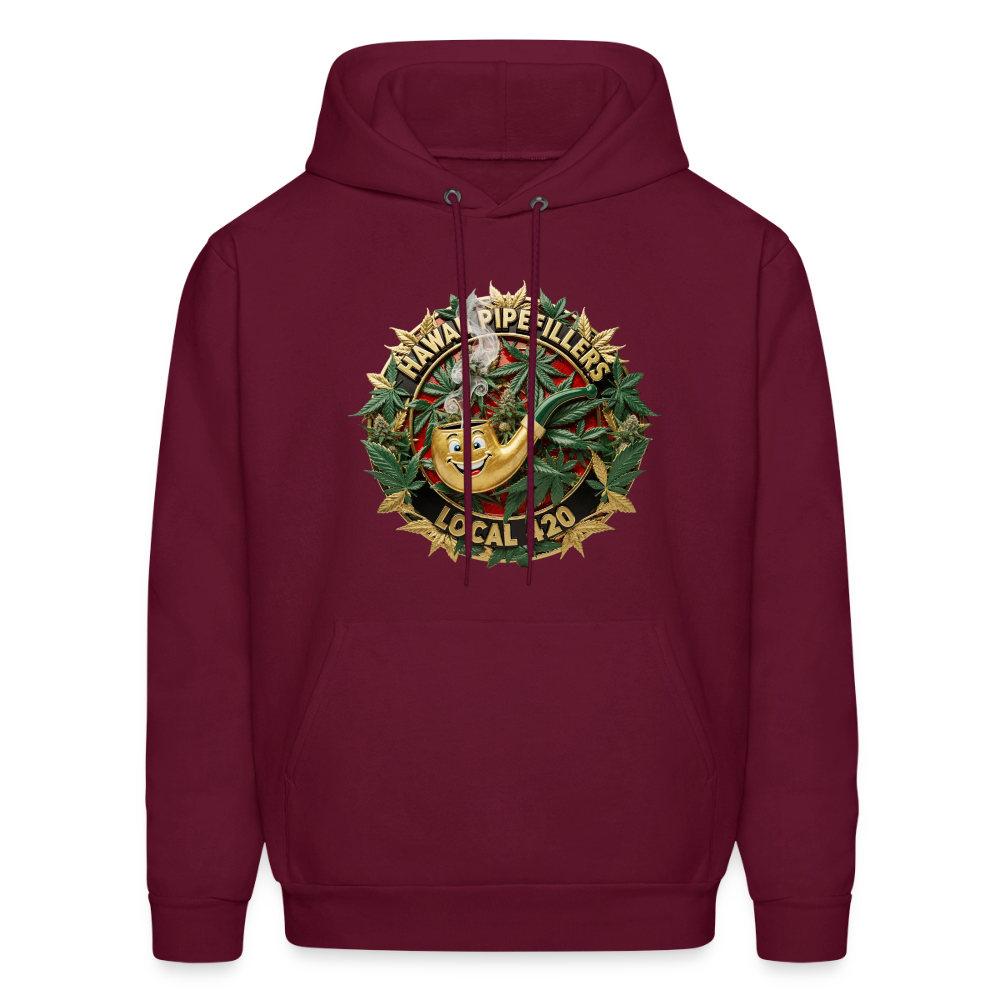 HAWAII PIPEFILLERS LOCAL 420 F/B DESIGN Men's Hoodie - burgundy