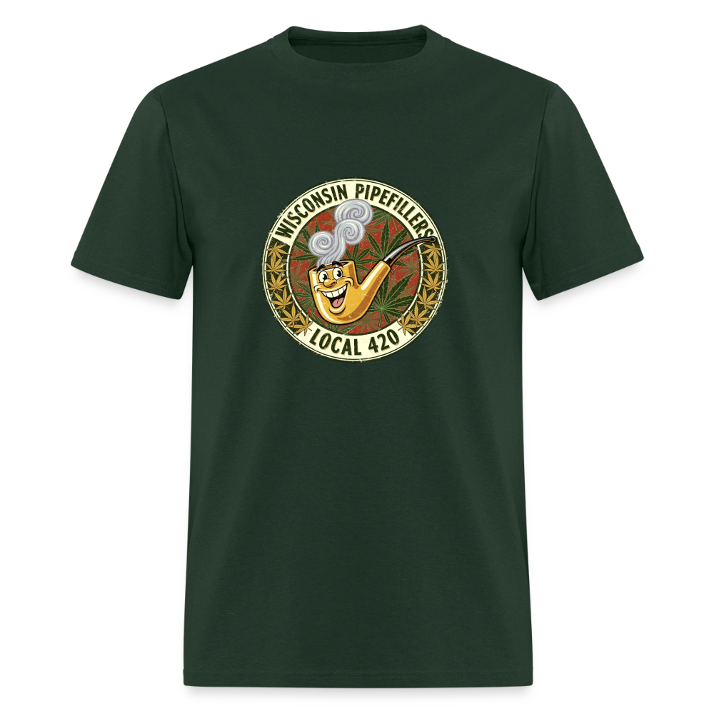 WISCONSIN PIPEFILLERS LOCL 420 F/B DESIGN Men's T-Shirt - forest green