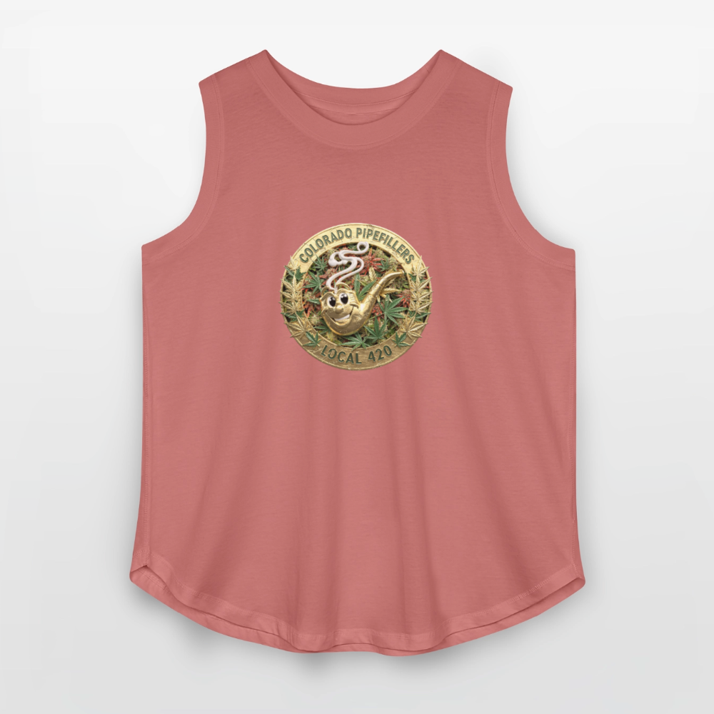 COLORADO PIPEFILLERS LOCAL 420 F/B DESIGN Women's Curvy Relaxed Tank Top - mauve
