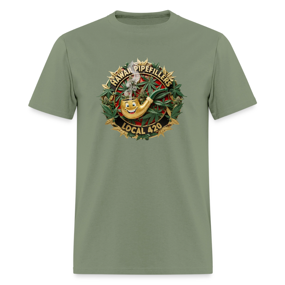 HAWAII PIPEFILLERS LOCAL 420 F/B DESIGN Men's T-Shirt - military green