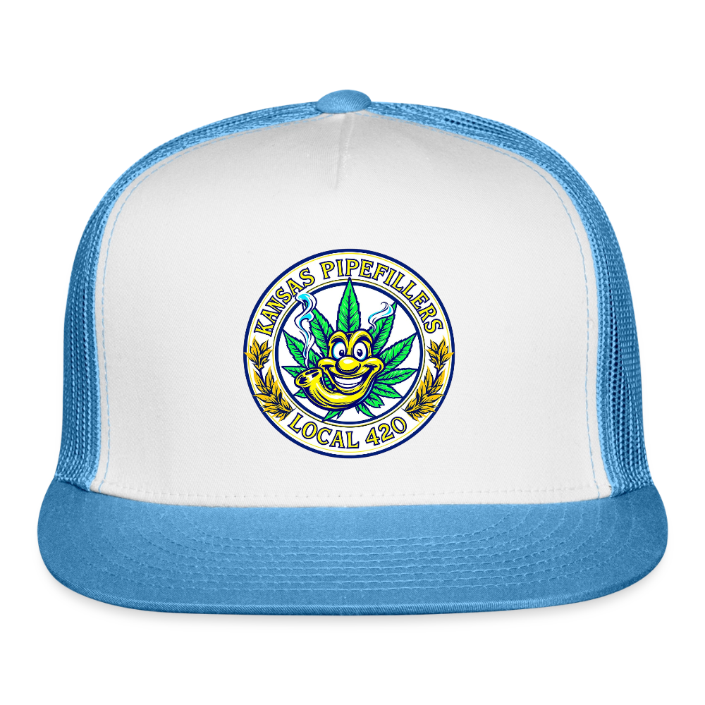 KANSAS PIPEFILLERS LOCAL 420 Trucker Hat - white/blue