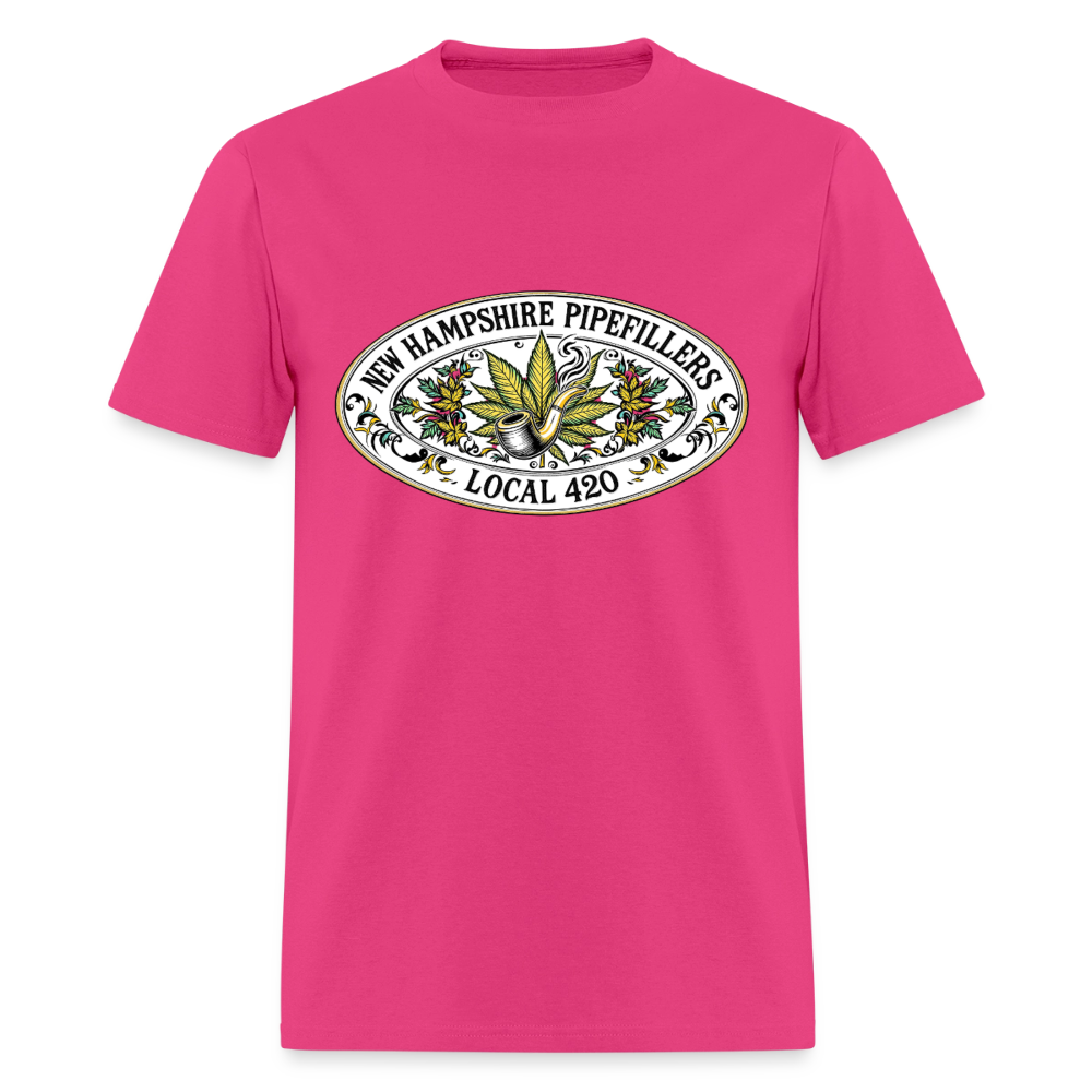 NEW HAMPSHIRE PIPEFILLERS LOCAL 420 2 EMBLEM Men's T-Shirt - fuchsia
