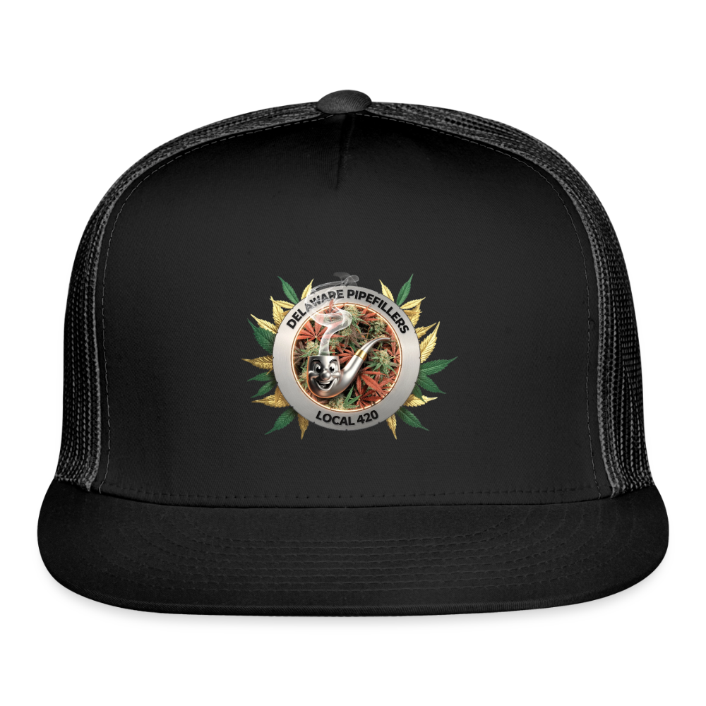 DELAWARE PIPEFILLERS LOCAL 420  Trucker Hat - black/black