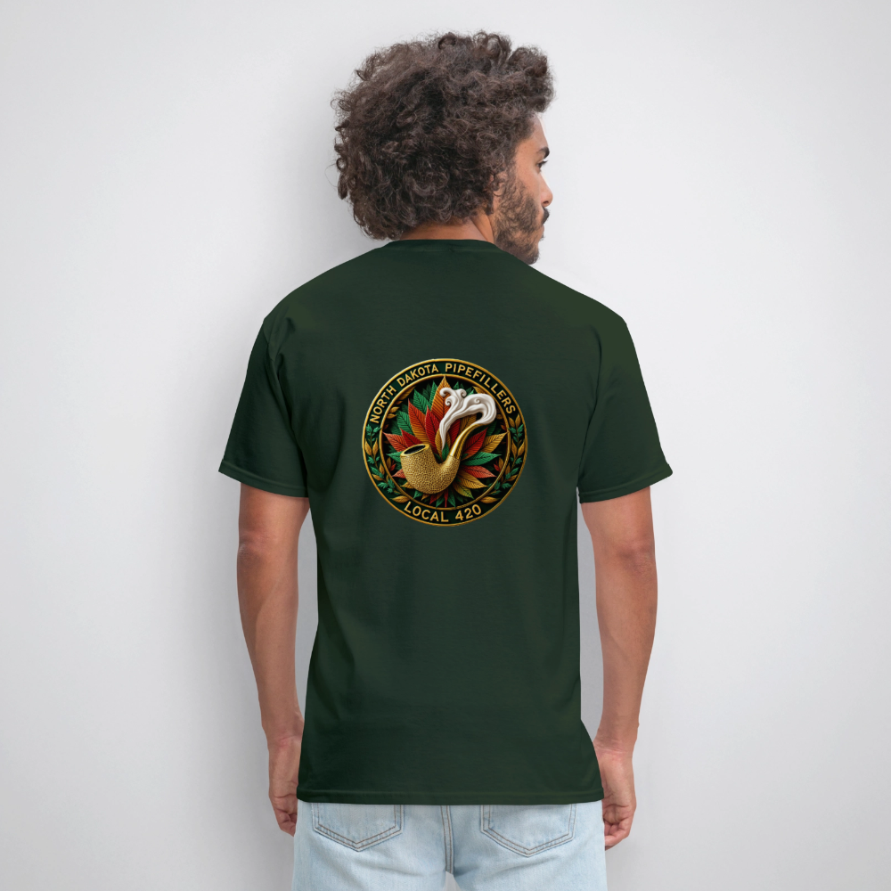 NORTH DAKOTA PIPEFILLERS LOCAL 420 F/B DESIGNS Men's T-Shirt - forest green