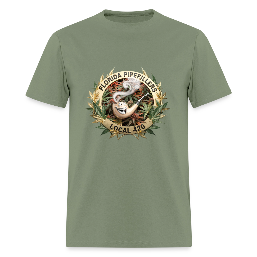 FLORIDA PIPEFILLERS LOCAL 420 F/B DESIGN Men's T-Shirt - military green