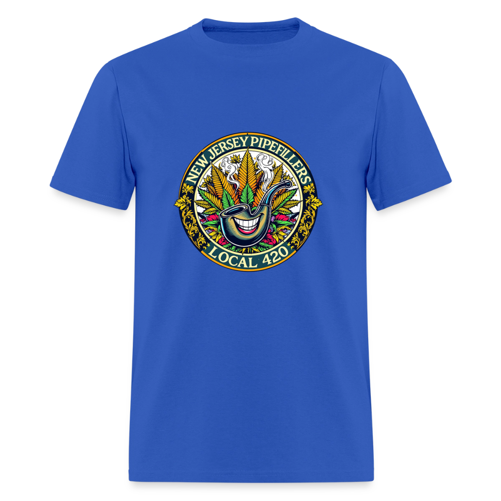 NEW JERSEY PIPEFILLERS LOCAL 420 F/B DESIGN Men's T-Shirt - royal blue