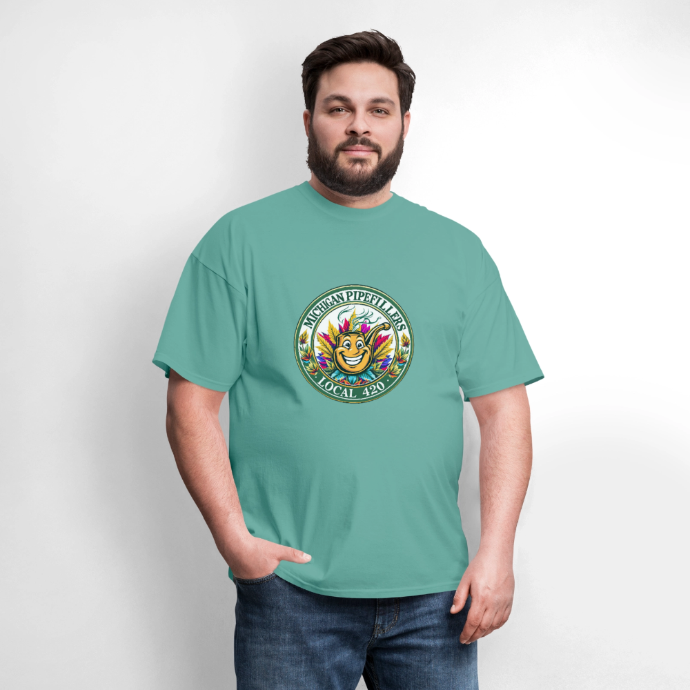 MICHIGAN PIPEFILLERS LOCAL 420 Men's T-Shirt - aquatic