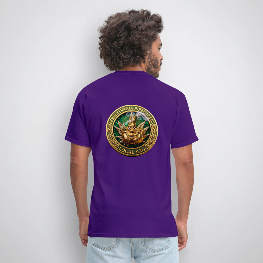 PENNSYLVANIA PIPEFILLERS LOCAL 420 F/B DESIGNS Men's T-Shirt - purple