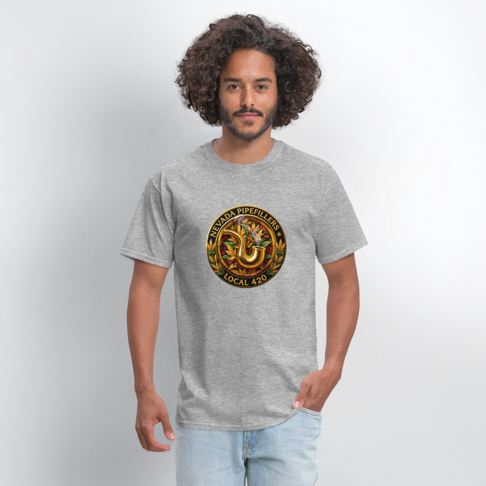 NEVADA PIPEFILLERS LOCAL 420 F/B DESIGN Men's T-Shirt - heather gray