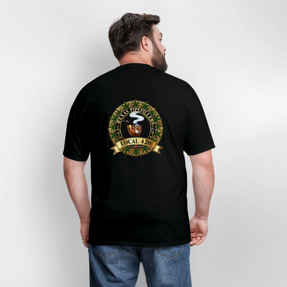 TEXAS PIPEFILLERS LOCAL 420 F/B DESIGN Men's T-Shirt - black