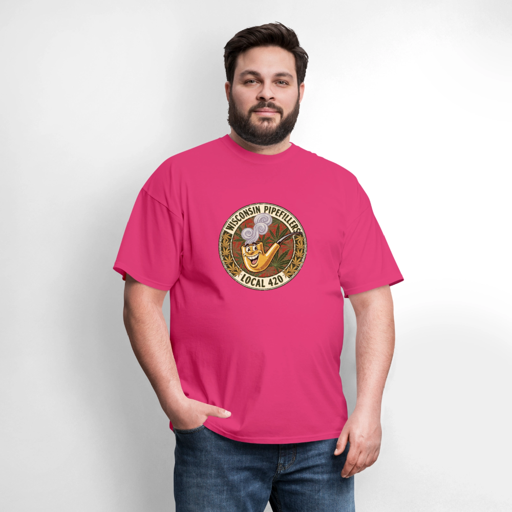 WISCONSIN PIPEFILLERS LOCL 420 Men's T-Shirt - fuchsia