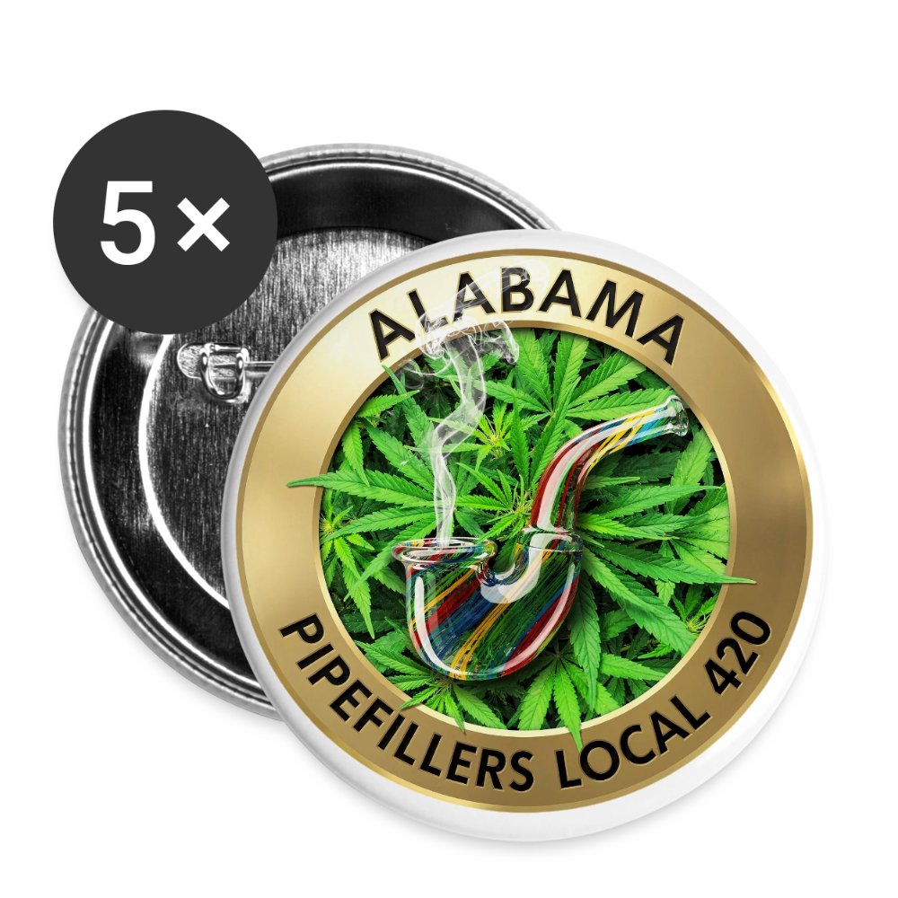 ALABAMA PIPEFILLERS LOCAL 420 Union Buttons small 1'' (5-pack) - white