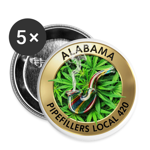 ALABAMA PIPEFILLERS LOCAL 420 Union Buttons small 1'' (5-pack) - white