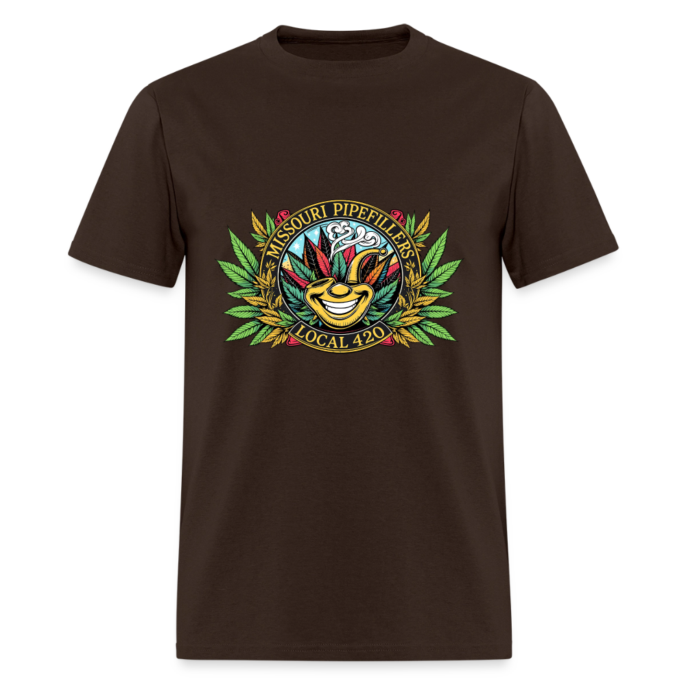 MISSOURI PIPEFILLERS LOCAL 420  F/B DESIGNS  Men's T-Shirt - brown