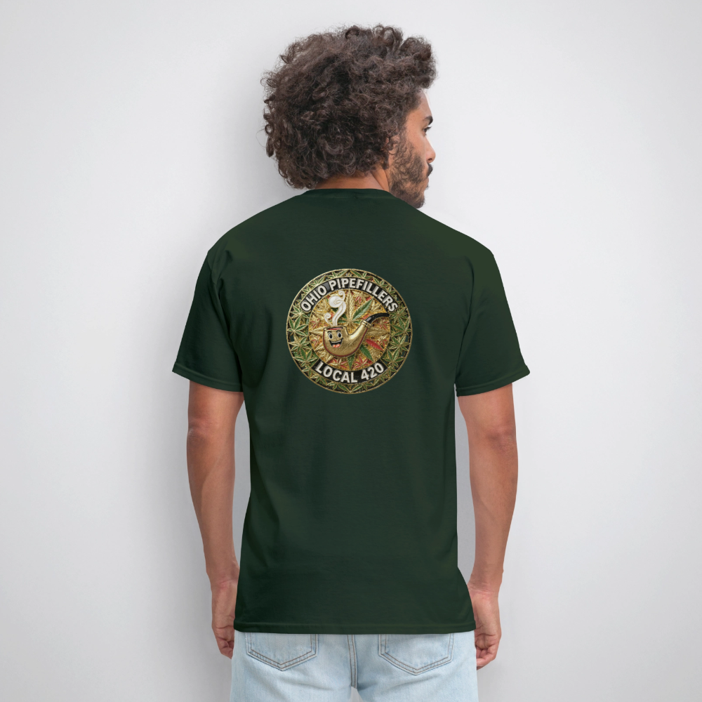 OHIO PIPEFILLERS LOCAL 420  F/B DESIGNS Men's T-Shirt - forest green