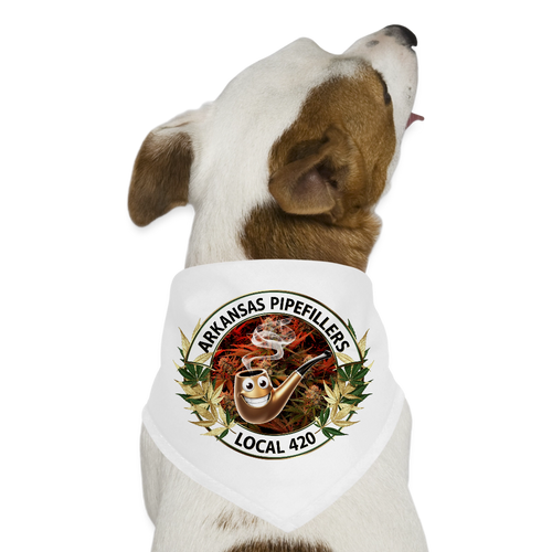 ARKANSAS  PIPEFILLERS LOCAL 420 Union Dog Bandana - white
