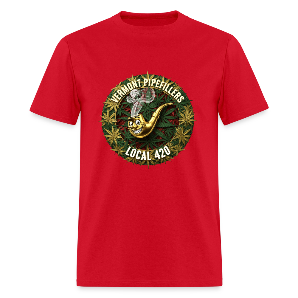 VERMONT PIPEFILLERS LOCAL 420  F/B DESIGN Men's T-Shirt - red