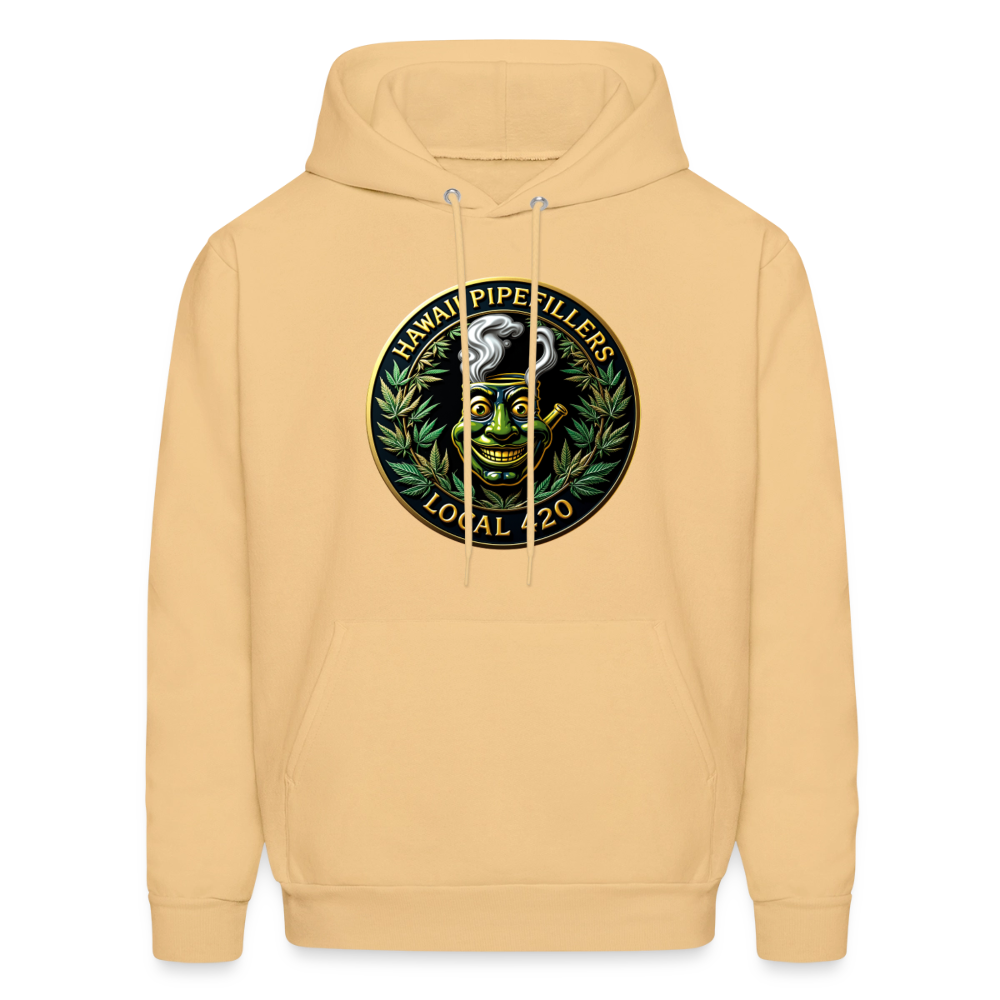 HAWAII PIPEFILLERS LOCAL 420 F/B DESIGN Men's Hoodie - light gold 
