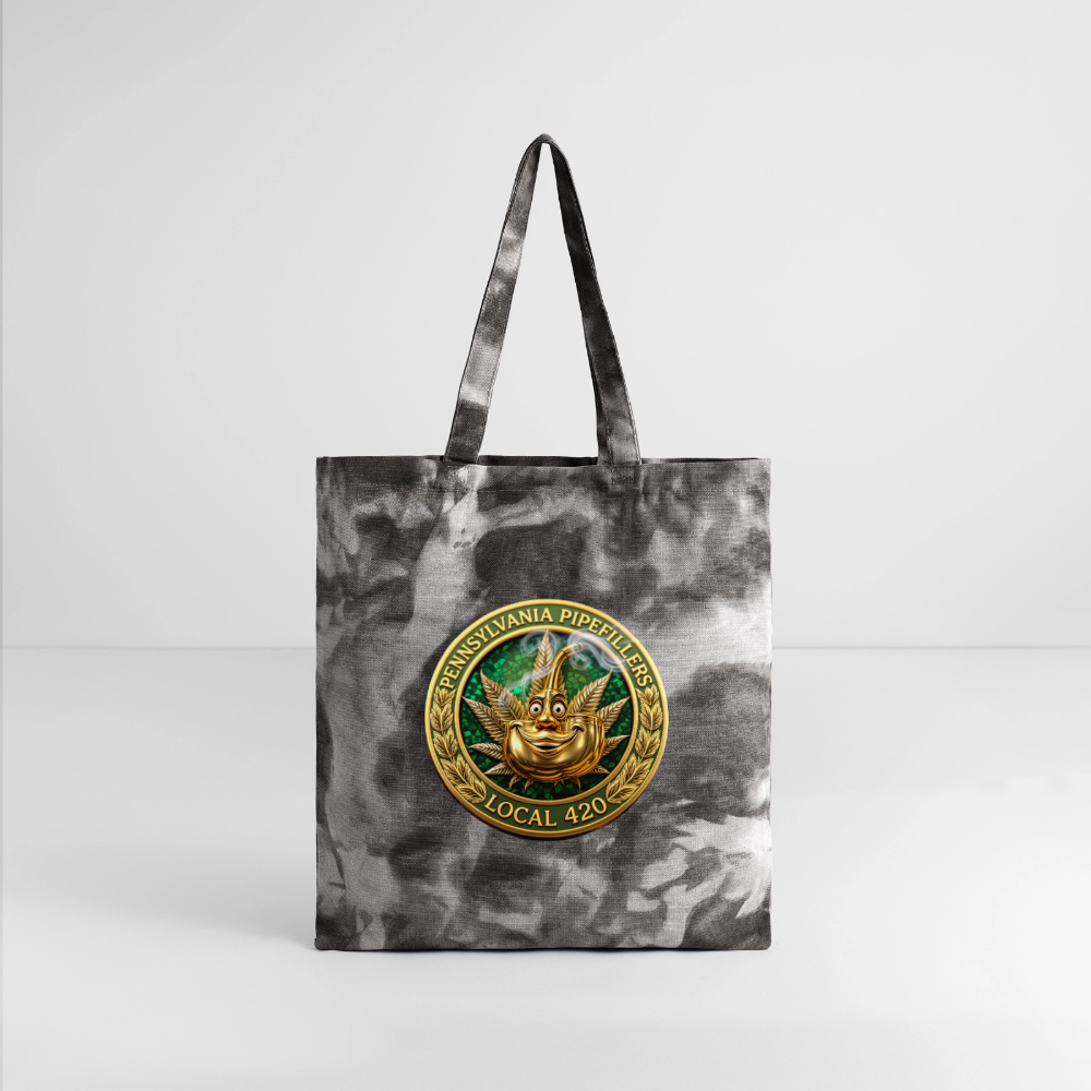 PENNSYLVANIA PIPEFILLERS LOCAL 420 Tie Dye Tote Bag - stormy ash