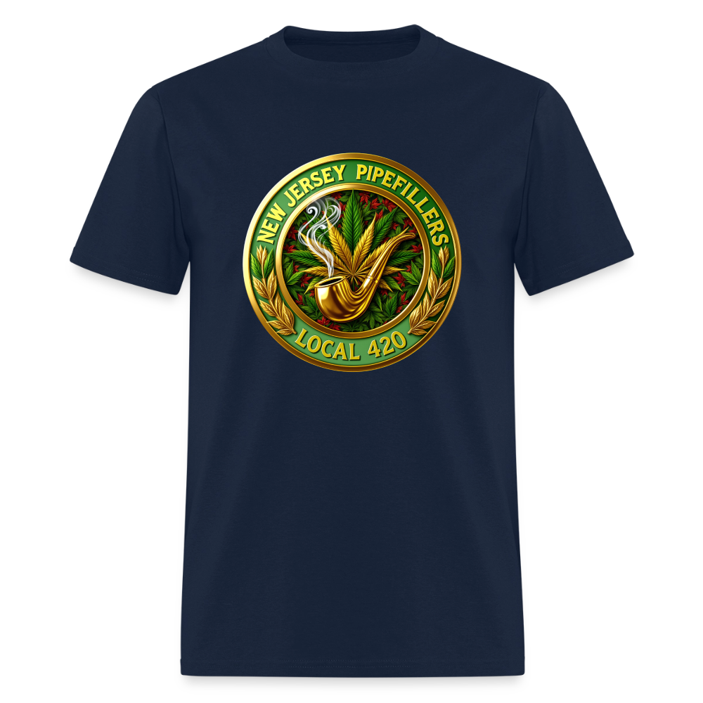 NEW JERSEY PIPEFILLERS LOCAL 420 F/B DESIGN Men's T-Shirt - navy