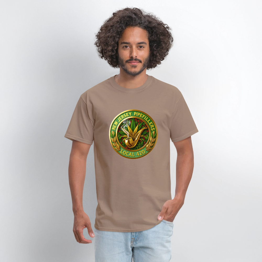NEW JERSEY PIPEFILLERS LOCAL 420 Men's T-Shirt - safari