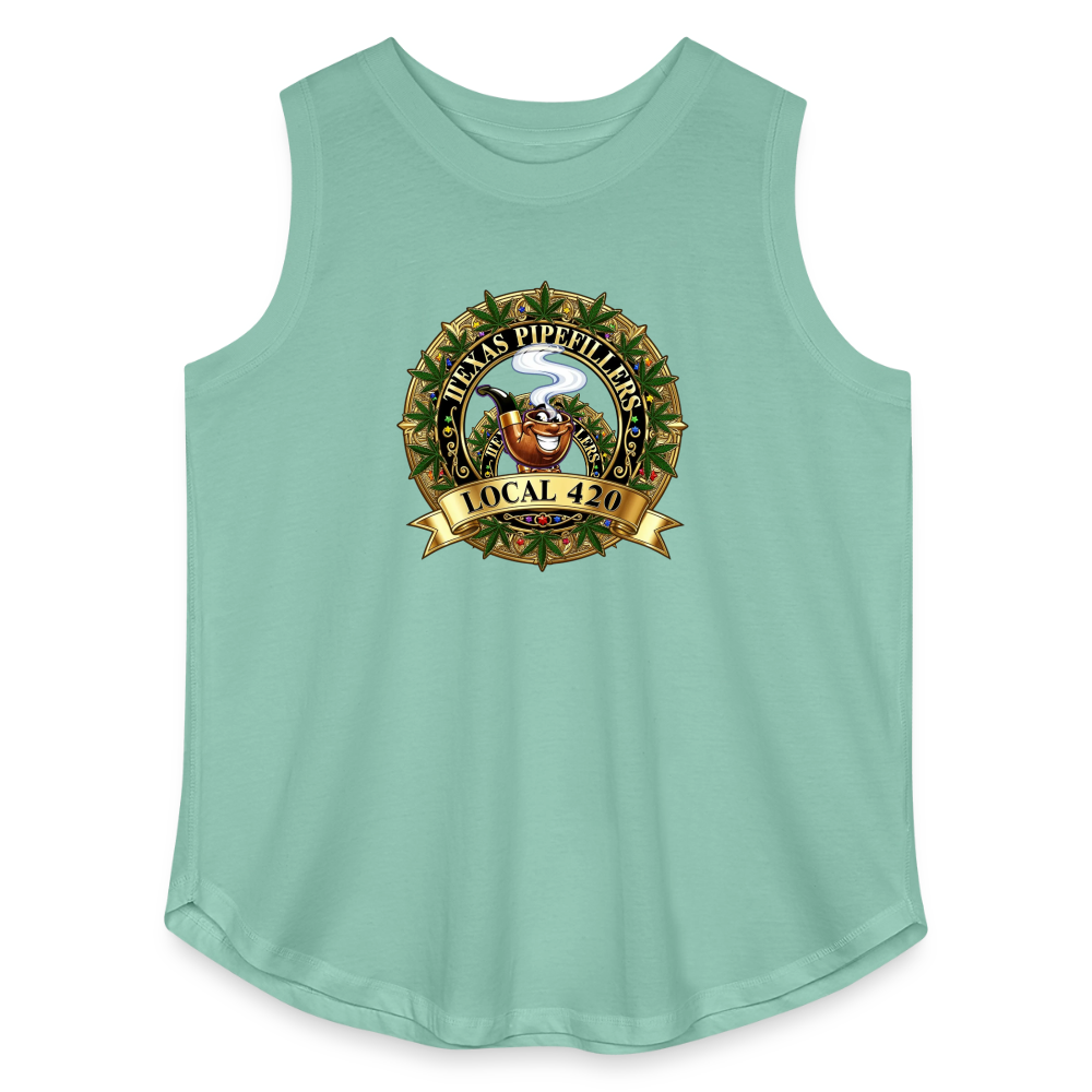 TEXAS PIPEFILLERS LOCAL 420 F/B DESIGN Women's Curvy Relaxed Tank Top - saltwater