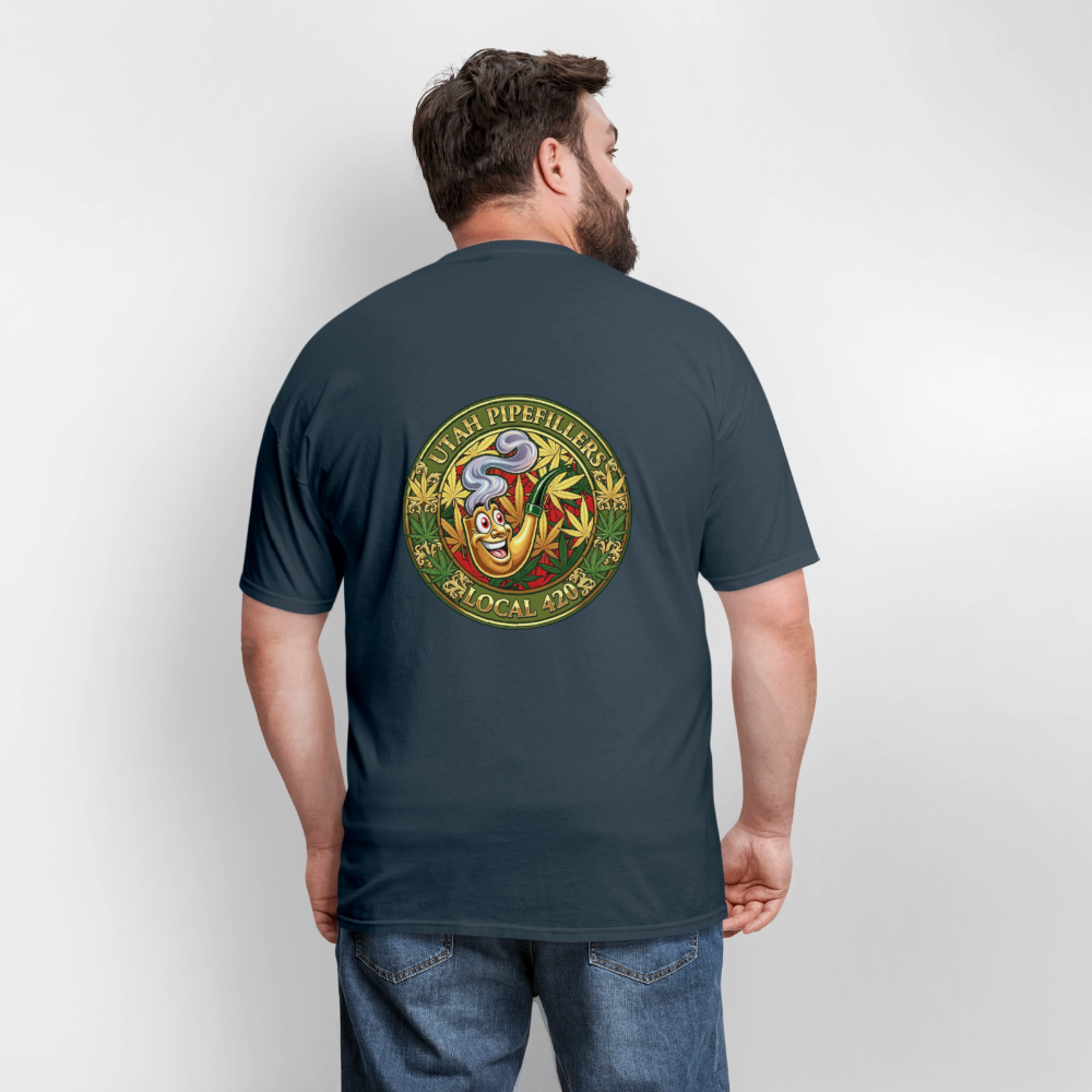 UTAH PIPEFILLERS LOCAL 420 F/B DESIGN Men's T-Shirt -  blue dusk