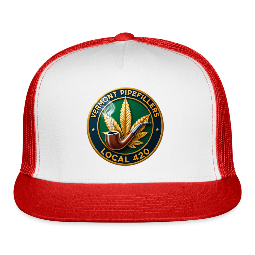 VERMONT PIPEFILLERS LOCAL 420 Trucker Hat - white/red