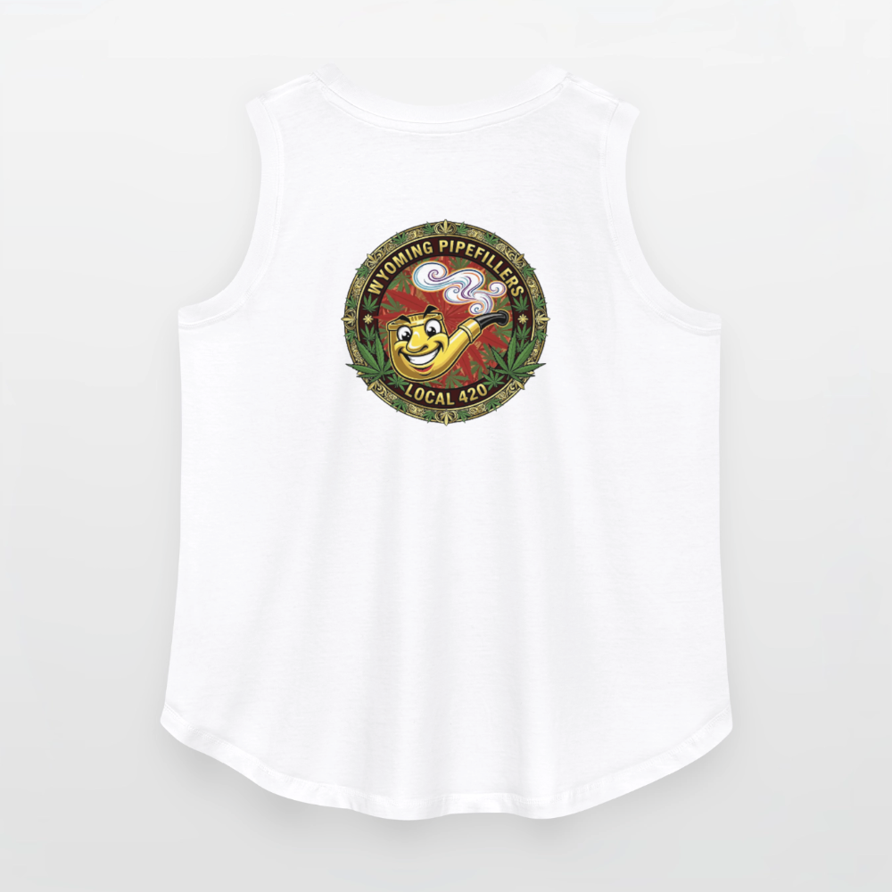 WYOMING PIPEFILLERS LOCAL 420 F/B DESIGN Women's Curvy Relaxed Tank Top - white