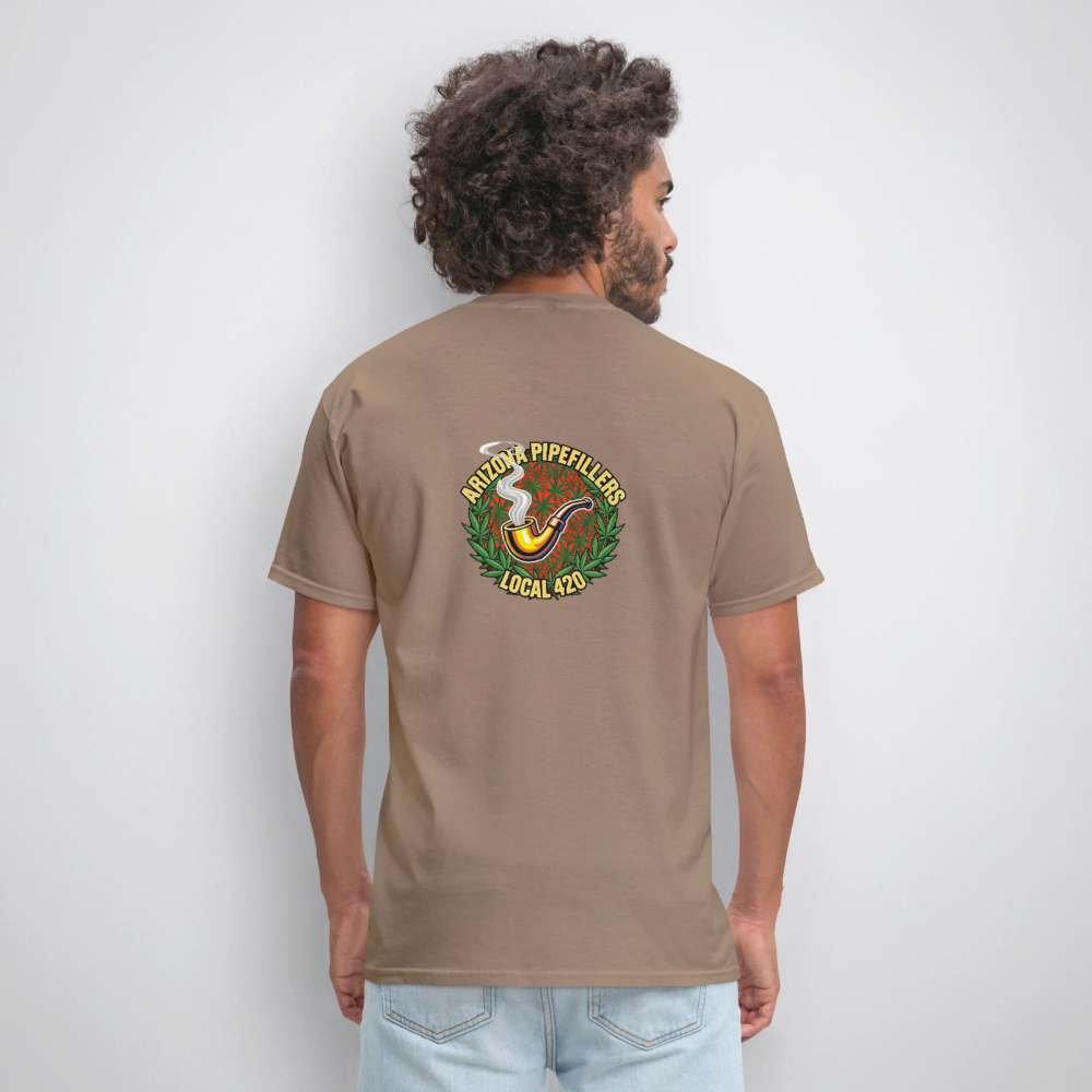 ARIZONA PIPEFILLERS LOCAL 420  F/B DESIGN Men's T-Shirt - safari